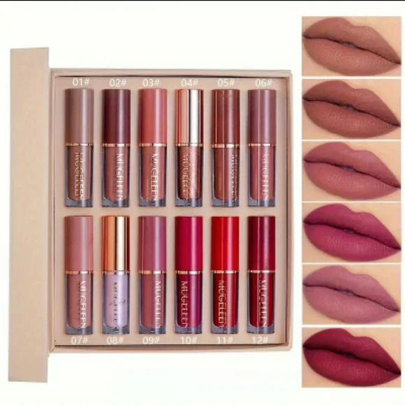 12-Piece Long Lasting, No Fading, Velvet Matte Lip Gloss Set With Box. - Picture 6 of 6